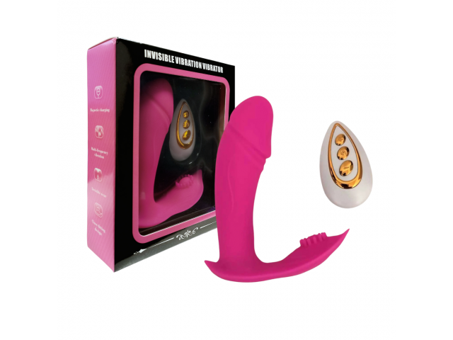 Vibrador Silicona Doble Estimulador con Control Fucsia YS-BE086