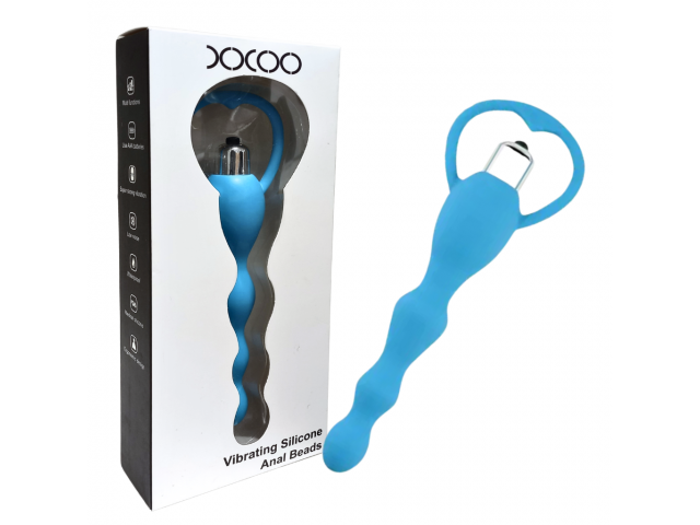Vara Vibradora Anal Plug Silicona YS-BE239 Celeste