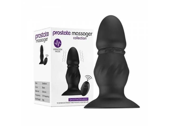 Estimulador Plug Anal Vibrador con Control Negro YS-BE201