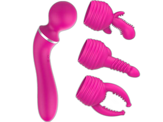 Vibrador Graceful Magic con 3 Cabeza Intercambiables Fucsia YS-BE171